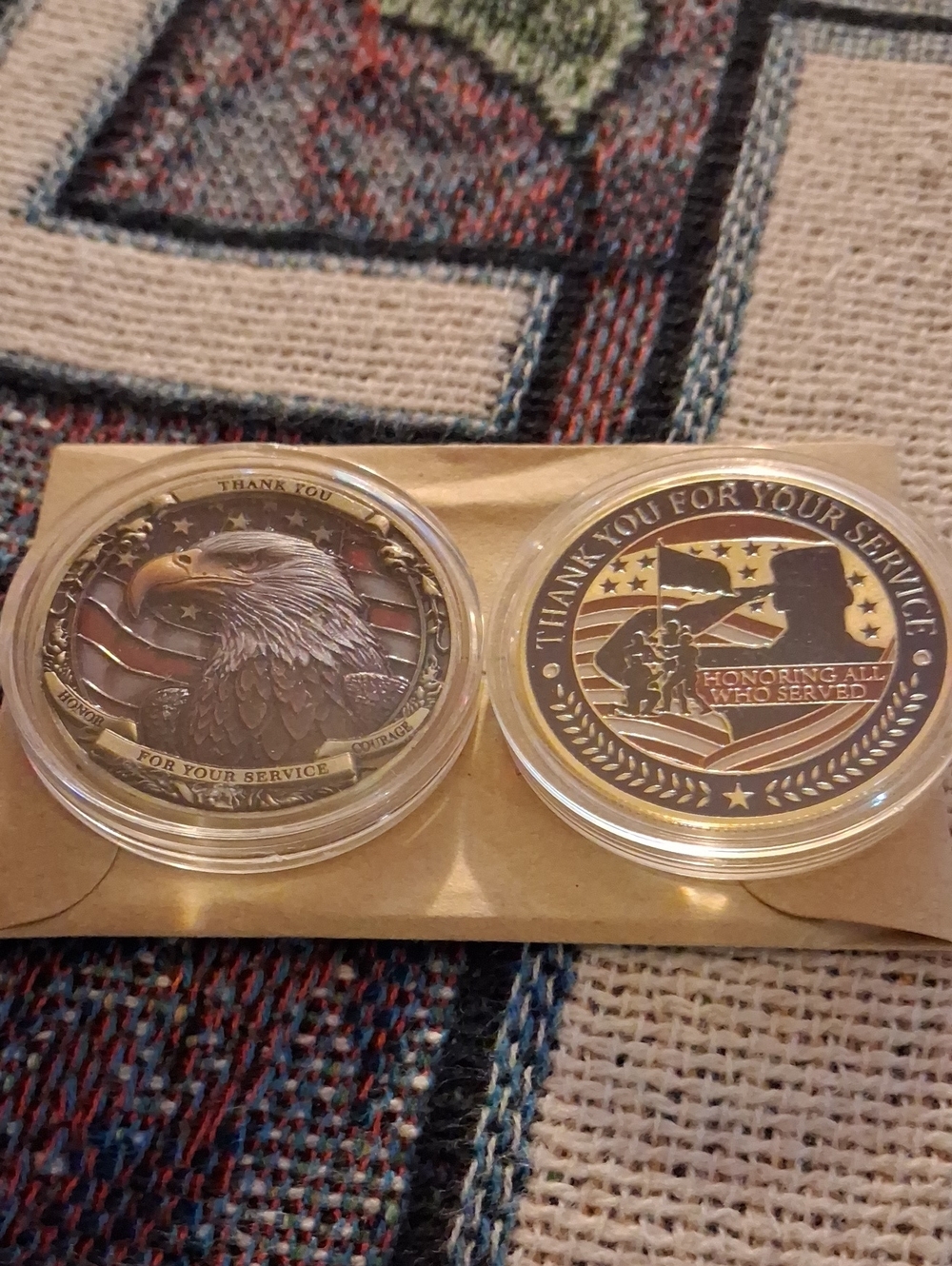 Patriotic Eagle Commemorative Coin Set - Silver Tone
